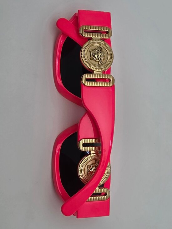 Versace Mod. 4361 5318/87 Neon Hot Pink Gold Medusa Frame Grey Lens Sunglasses main image 10